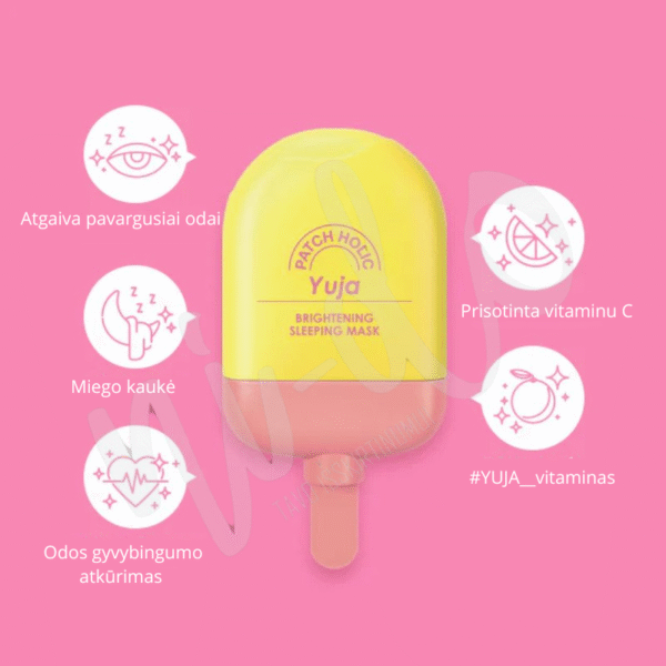 Šviesinanti naktinė kaukė PATCH HOLIC YUJA 70 ml - Image 3
