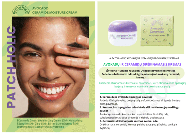 Drėkinamasis veido kremas PATCH HOLIC AVOCADO 30 g - Image 2