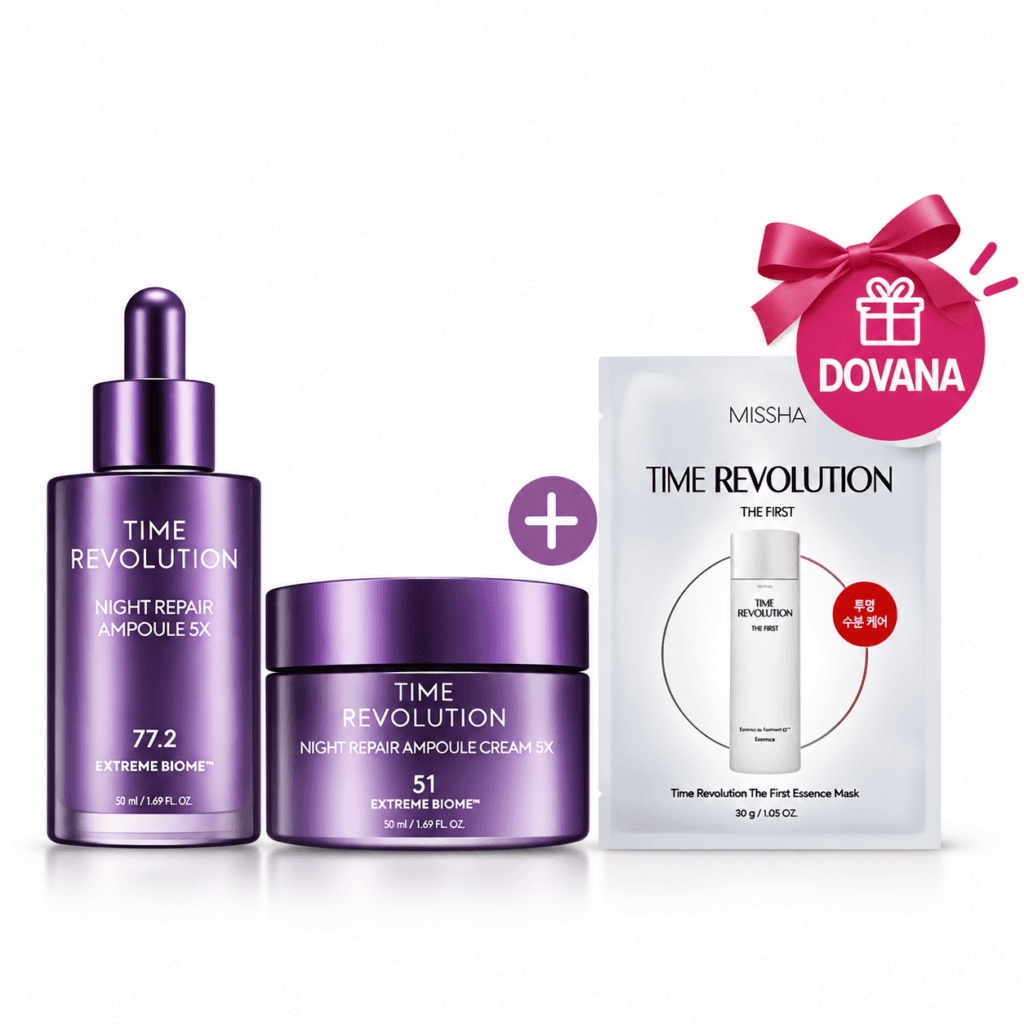 MISSHA Time Revolution Night Repair 5X ampulė ir kremas rinkinys