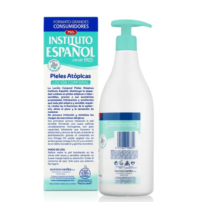 Instituto Español Atopic Skin kūno losjonas sudėtis ir informacija