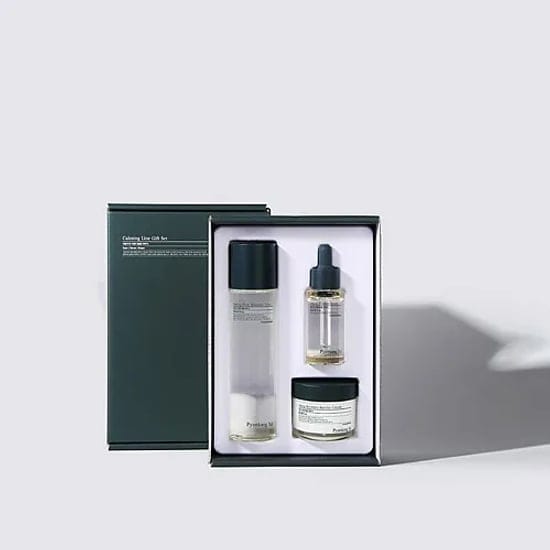 Pyunkang Yul Calming Line Gift Set veido priežiūros rinkinys – tonikas 150 ml, serumas 30 ml ir kremas 50 ml